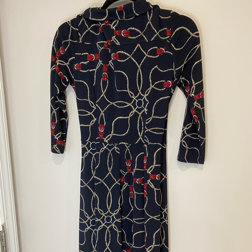 Tommy Hilfiger Wrap Dress Rope & Buckle Nautical Pattern Size S/P (Petite) - Picture 6 of 6